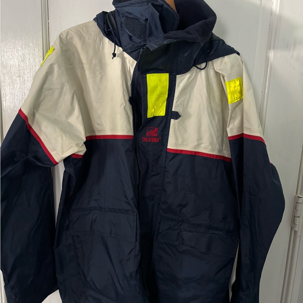 Navy and White Pro Rainer Jacket - Picture 3 of 3